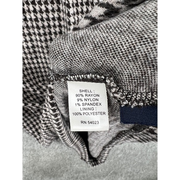 Banana Republic Brown Houndstooth Sheath Dress V-Neck Stretch Cap Sleeve Size M - Picture 7 of 8